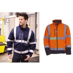 Fluo Softshell Jacket – navy + fluo oranje